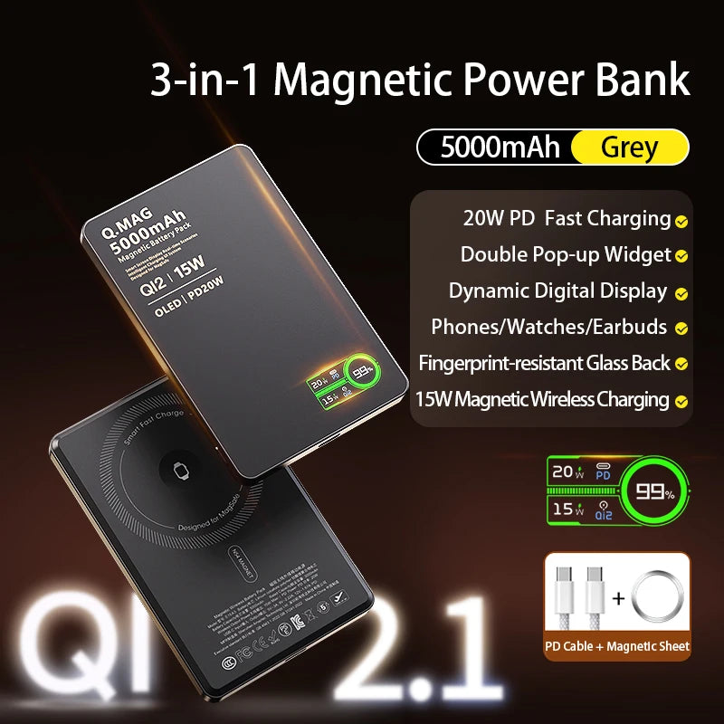 CrownQu Magnetic Power Bank